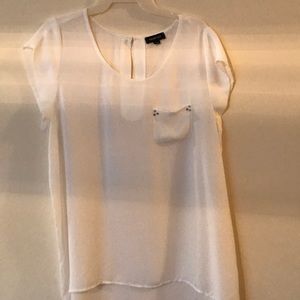 Sheer white dress blouse